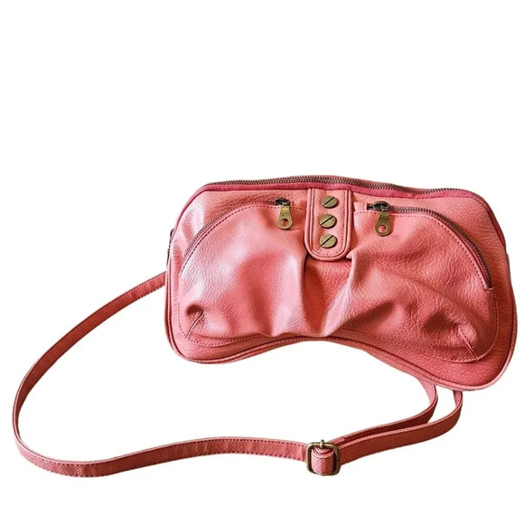 Matt & Nat Handbags - Matt and Nat Women’s Vegan Leather Bohemian Crossbody Handbag Salmon Pink Small.